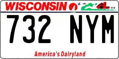 WI license plate 732NYM