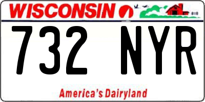 WI license plate 732NYR