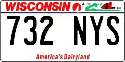 WI license plate 732NYS