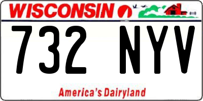 WI license plate 732NYV