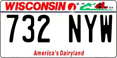 WI license plate 732NYW