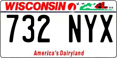WI license plate 732NYX