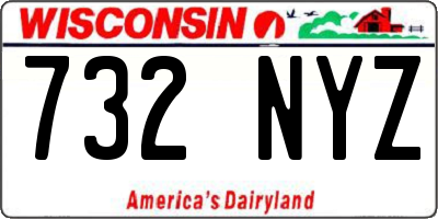 WI license plate 732NYZ
