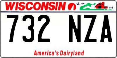 WI license plate 732NZA