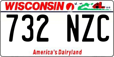 WI license plate 732NZC