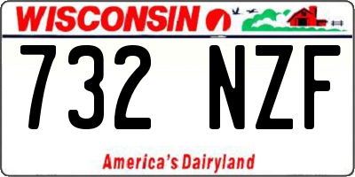 WI license plate 732NZF