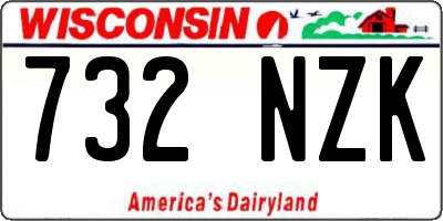 WI license plate 732NZK
