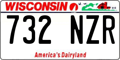 WI license plate 732NZR
