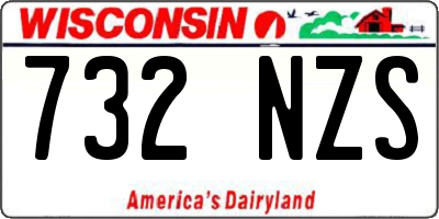 WI license plate 732NZS