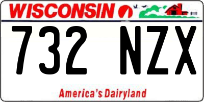 WI license plate 732NZX