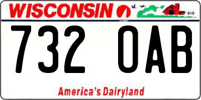 WI license plate 732OAB