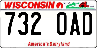 WI license plate 732OAD