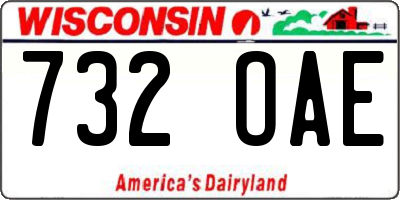 WI license plate 732OAE