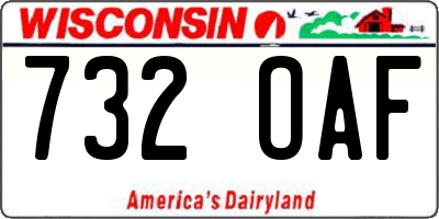 WI license plate 732OAF
