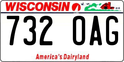 WI license plate 732OAG