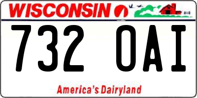 WI license plate 732OAI