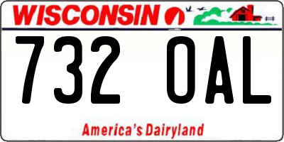 WI license plate 732OAL