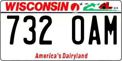 WI license plate 732OAM