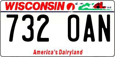 WI license plate 732OAN