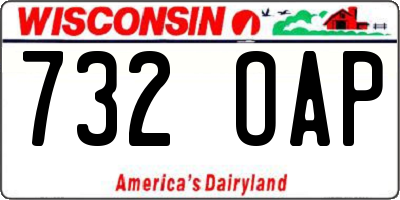 WI license plate 732OAP
