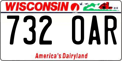 WI license plate 732OAR