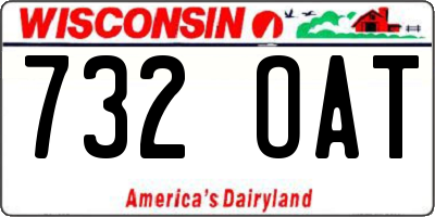 WI license plate 732OAT