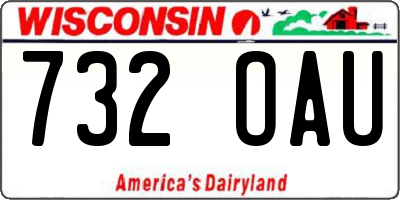 WI license plate 732OAU