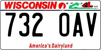 WI license plate 732OAV