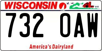 WI license plate 732OAW