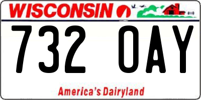 WI license plate 732OAY