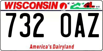 WI license plate 732OAZ
