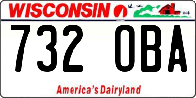 WI license plate 732OBA