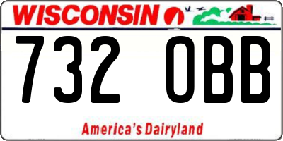 WI license plate 732OBB