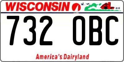 WI license plate 732OBC