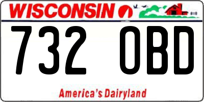 WI license plate 732OBD