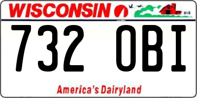 WI license plate 732OBI
