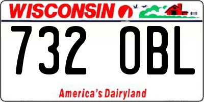 WI license plate 732OBL