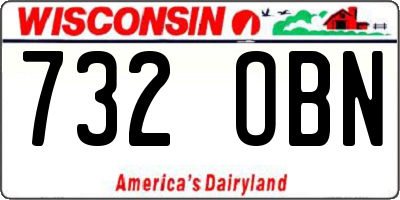 WI license plate 732OBN