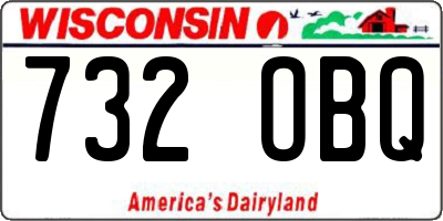 WI license plate 732OBQ