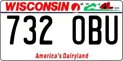 WI license plate 732OBU