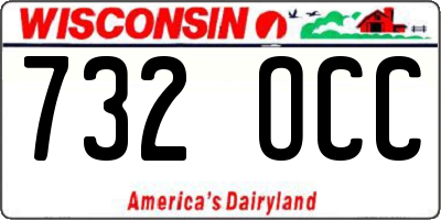 WI license plate 732OCC