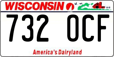 WI license plate 732OCF