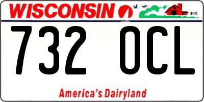 WI license plate 732OCL