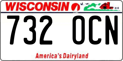 WI license plate 732OCN