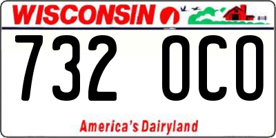 WI license plate 732OCO