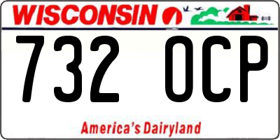 WI license plate 732OCP