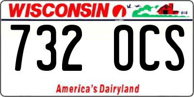 WI license plate 732OCS