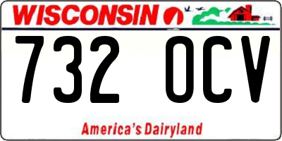 WI license plate 732OCV