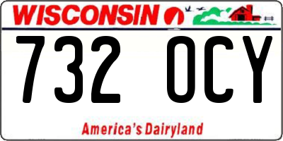 WI license plate 732OCY
