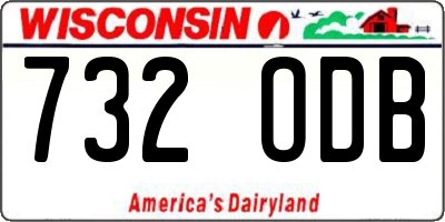 WI license plate 732ODB